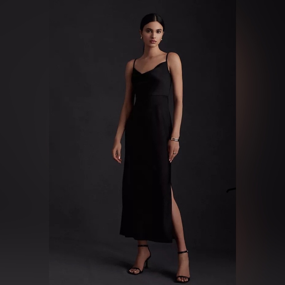 BHLDN Black Midi Dress